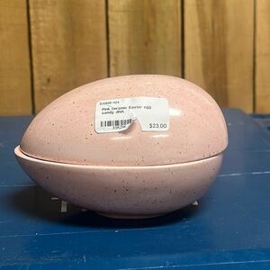 Pink ceramic Easter candy dish